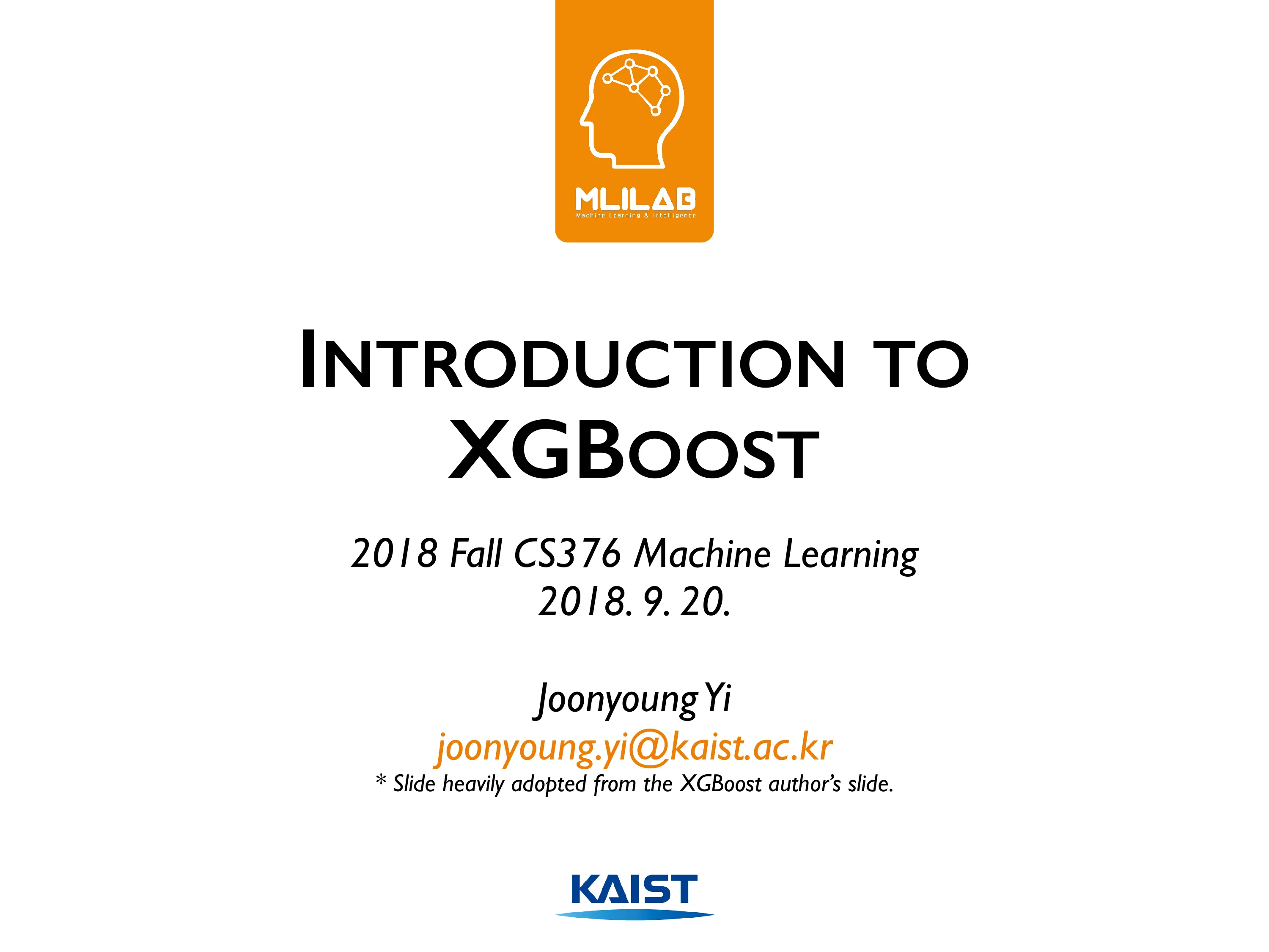 Introduction to XGBoost 첫 슬라이드